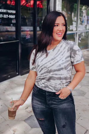 Galaxy Swirl Cap Sleeve Tee - Charcoal