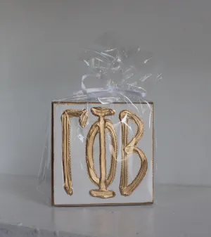 Gamma Phi Beta White and Gold Canvas