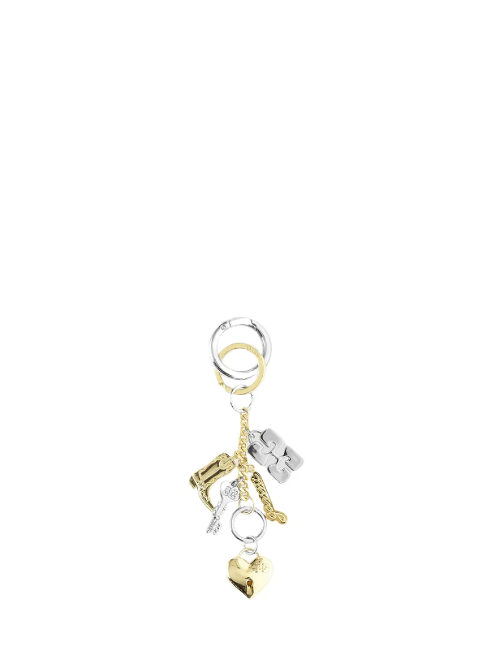 Ganni Bou Charms Keyring Silver/Gold