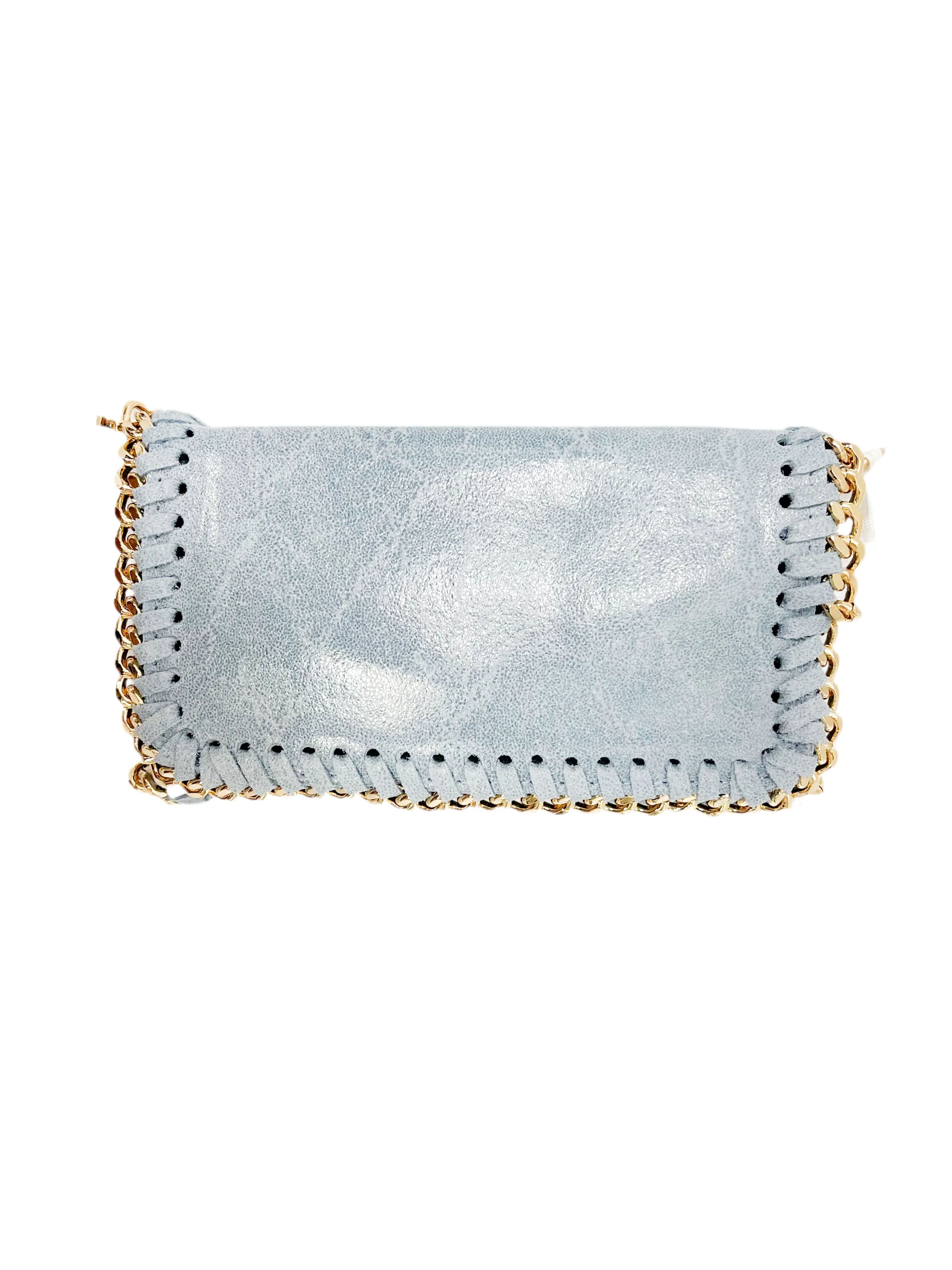 German Fuentes Handbag with Gold Chain - Light Blue