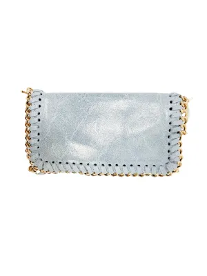 German Fuentes Handbag with Gold Chain - Light Blue