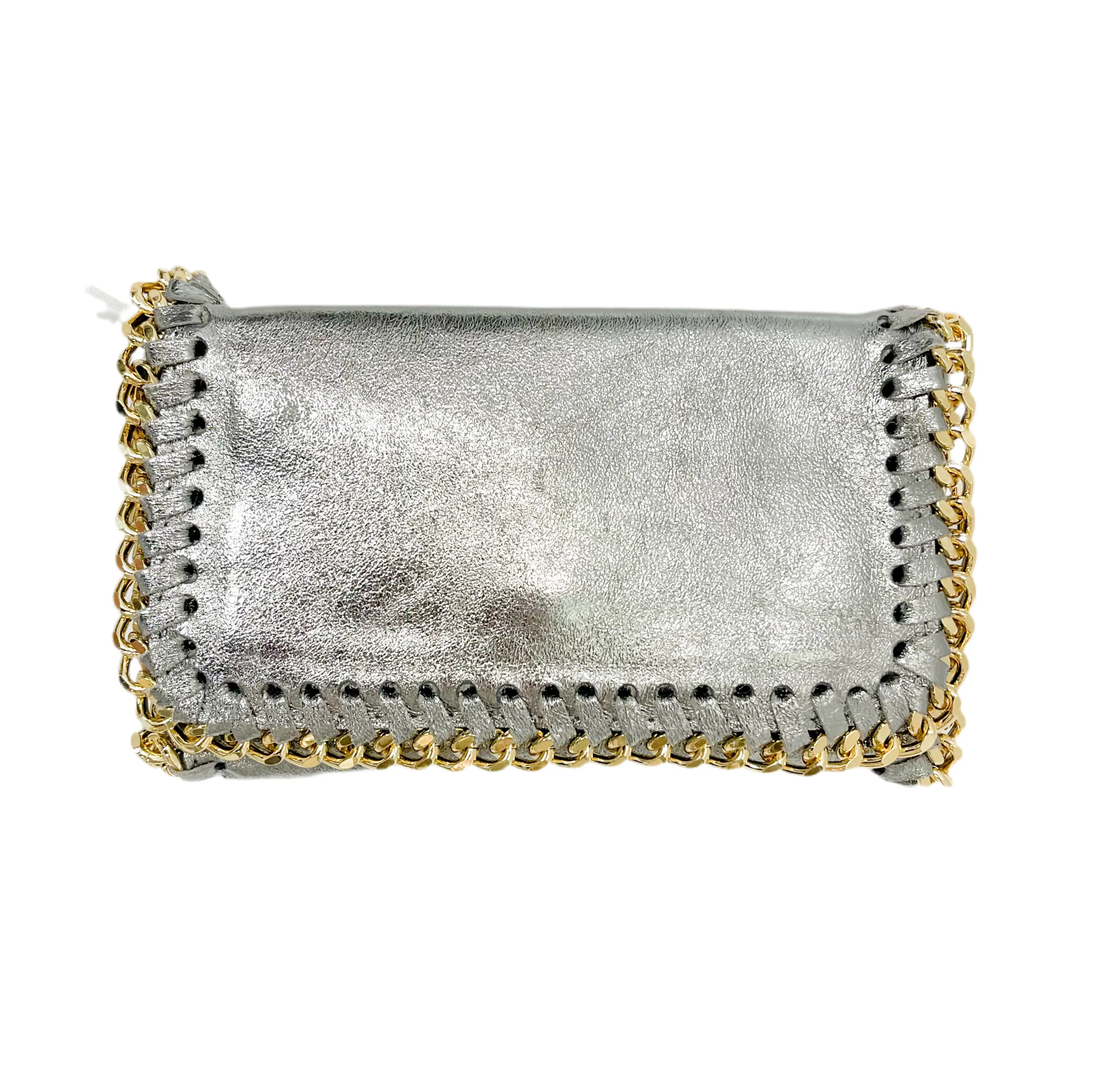 German Fuentes Handbag with Gold Chain - Silver