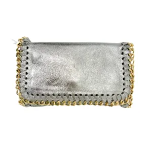 German Fuentes Handbag with Gold Chain - Silver