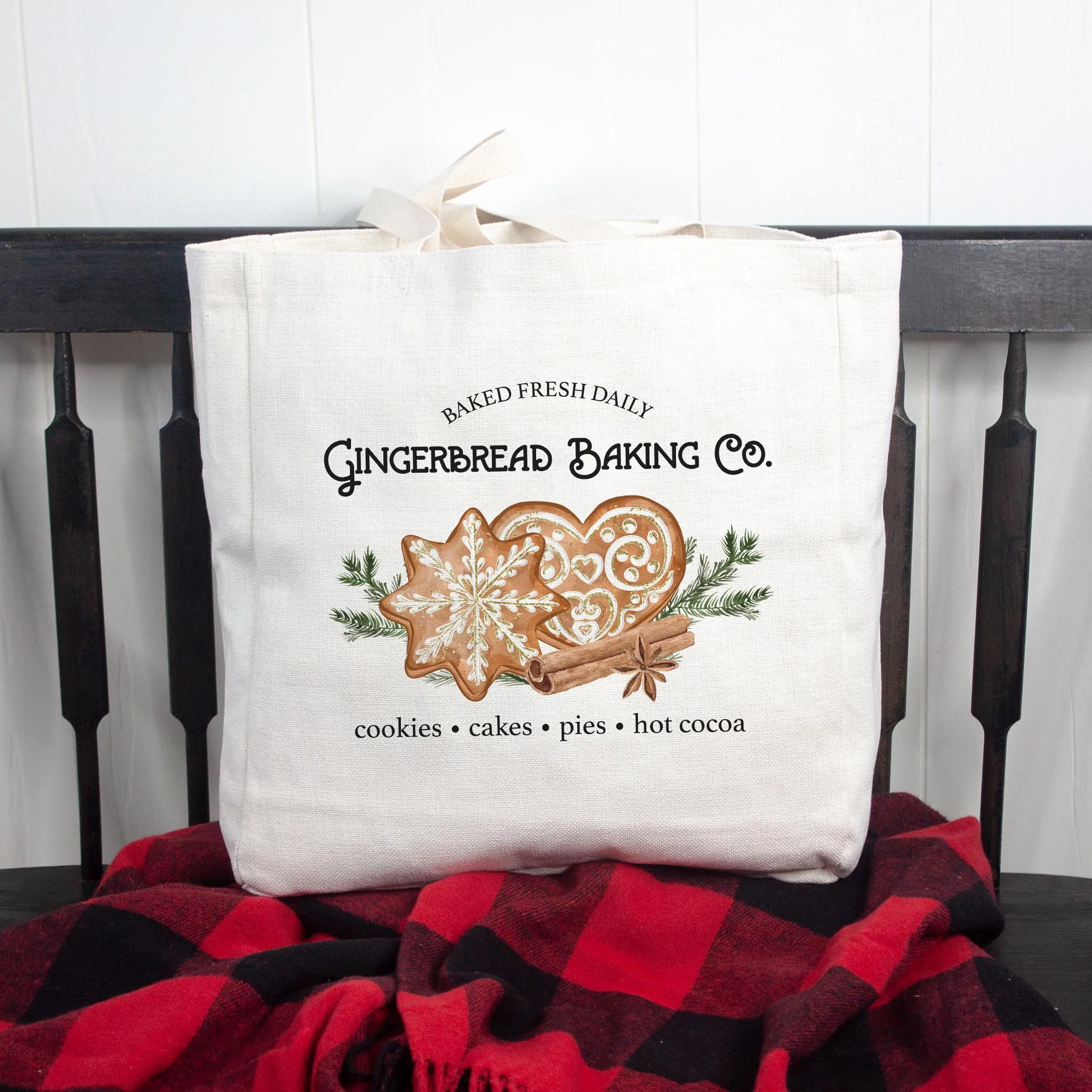 Gingerbread Baking Co Christmas Tote Bag