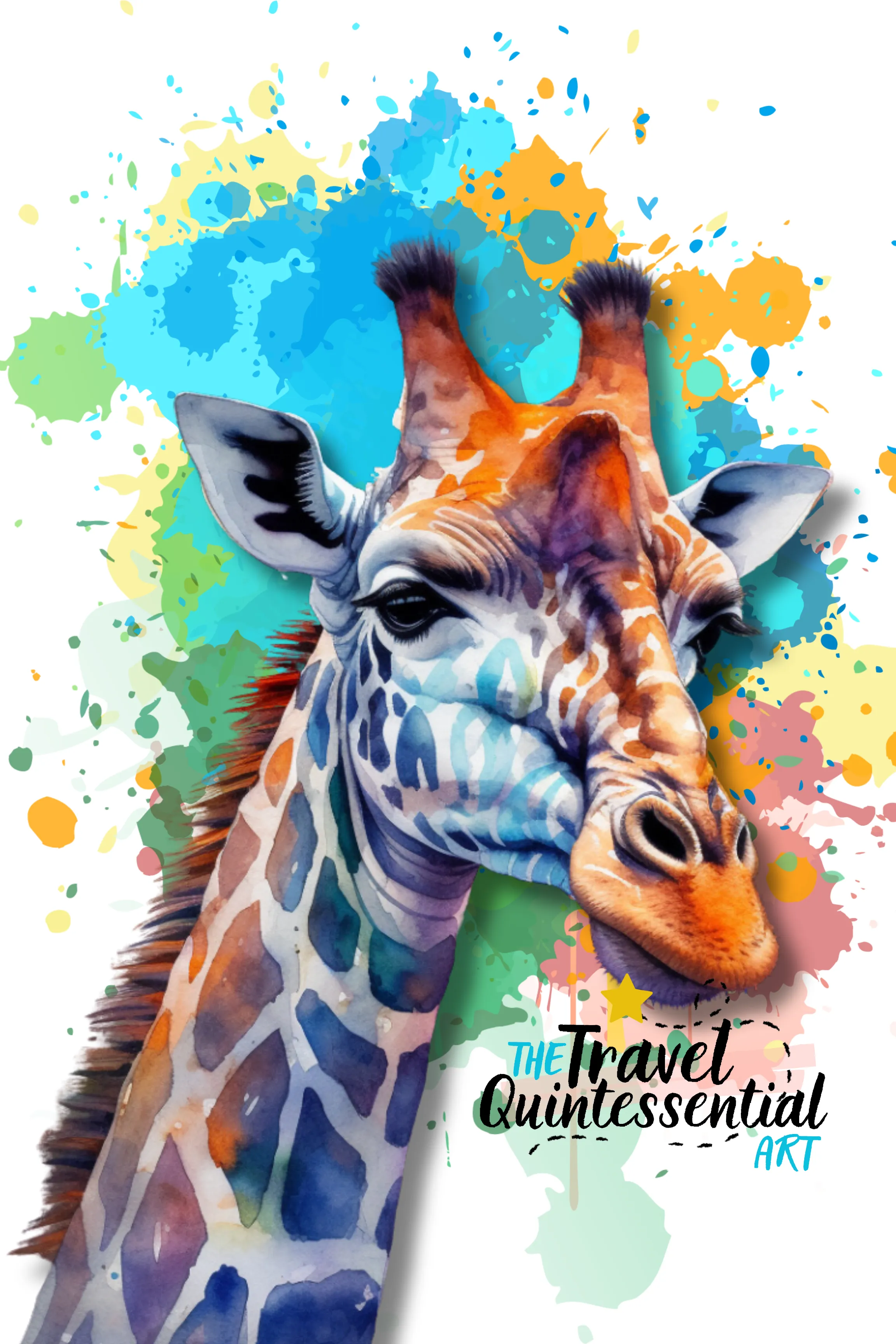 Giraffe Canvas Art Printable Digital Art (24x36) GIF003
