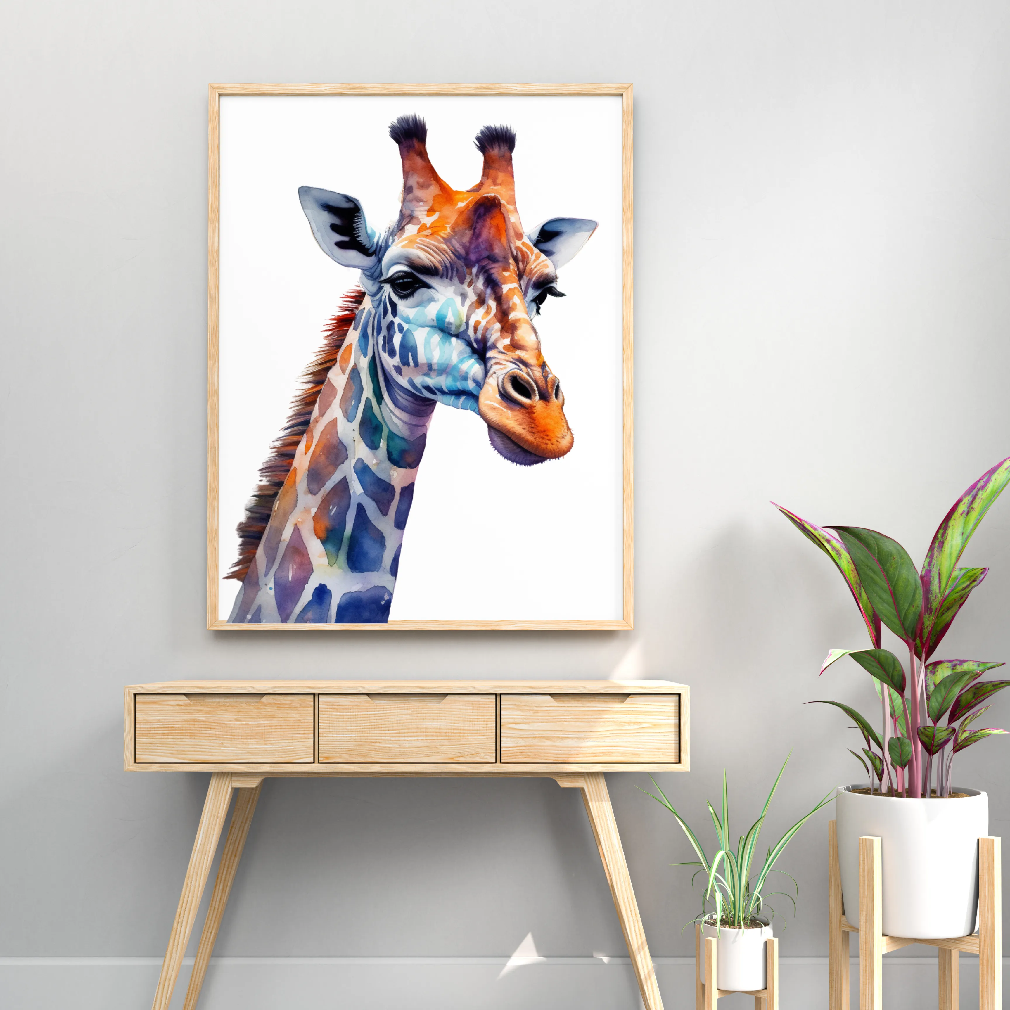 Giraffe Canvas Art Printable Digital Art (24x36) GIF003