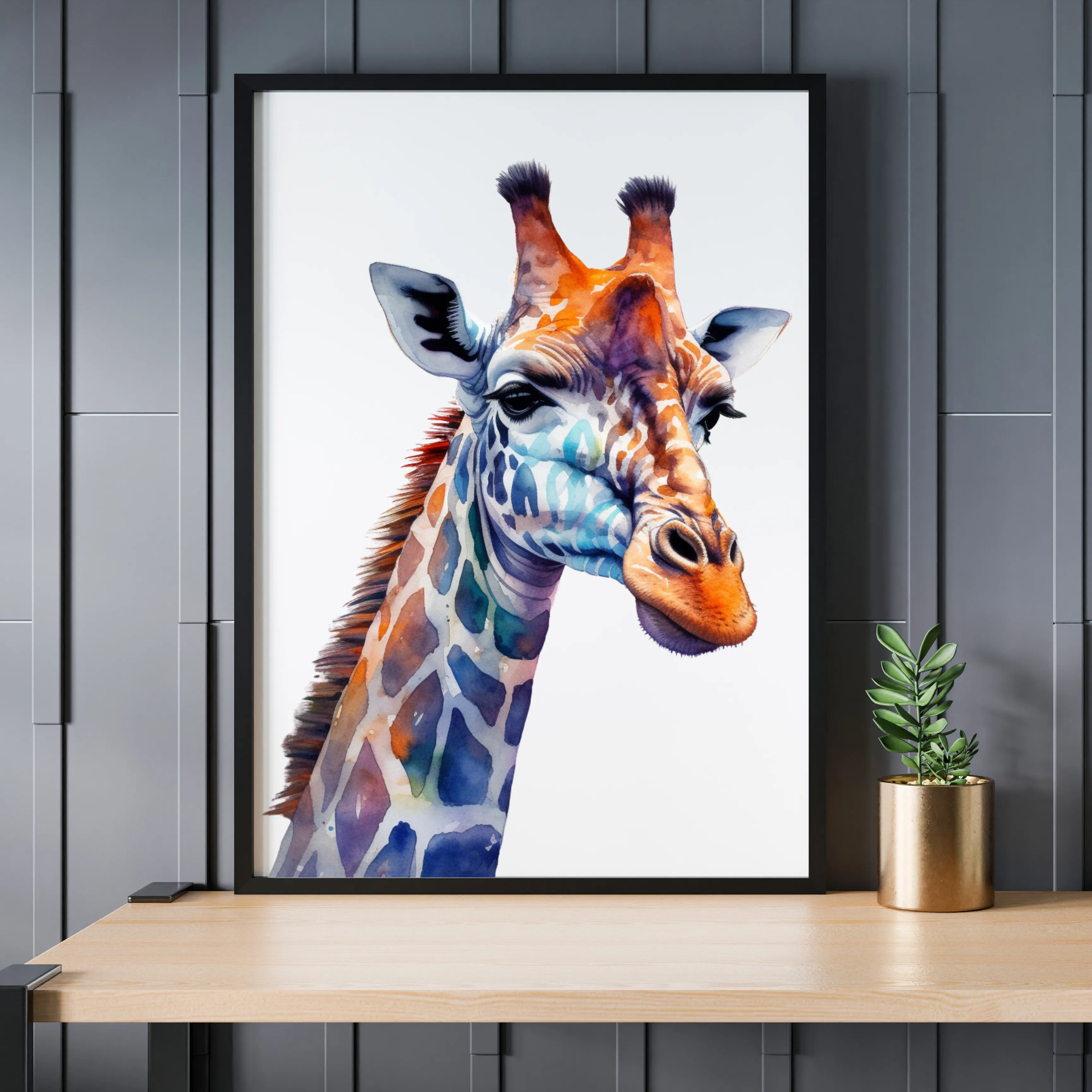Giraffe Canvas Art Printable Digital Art (24x36) GIF003