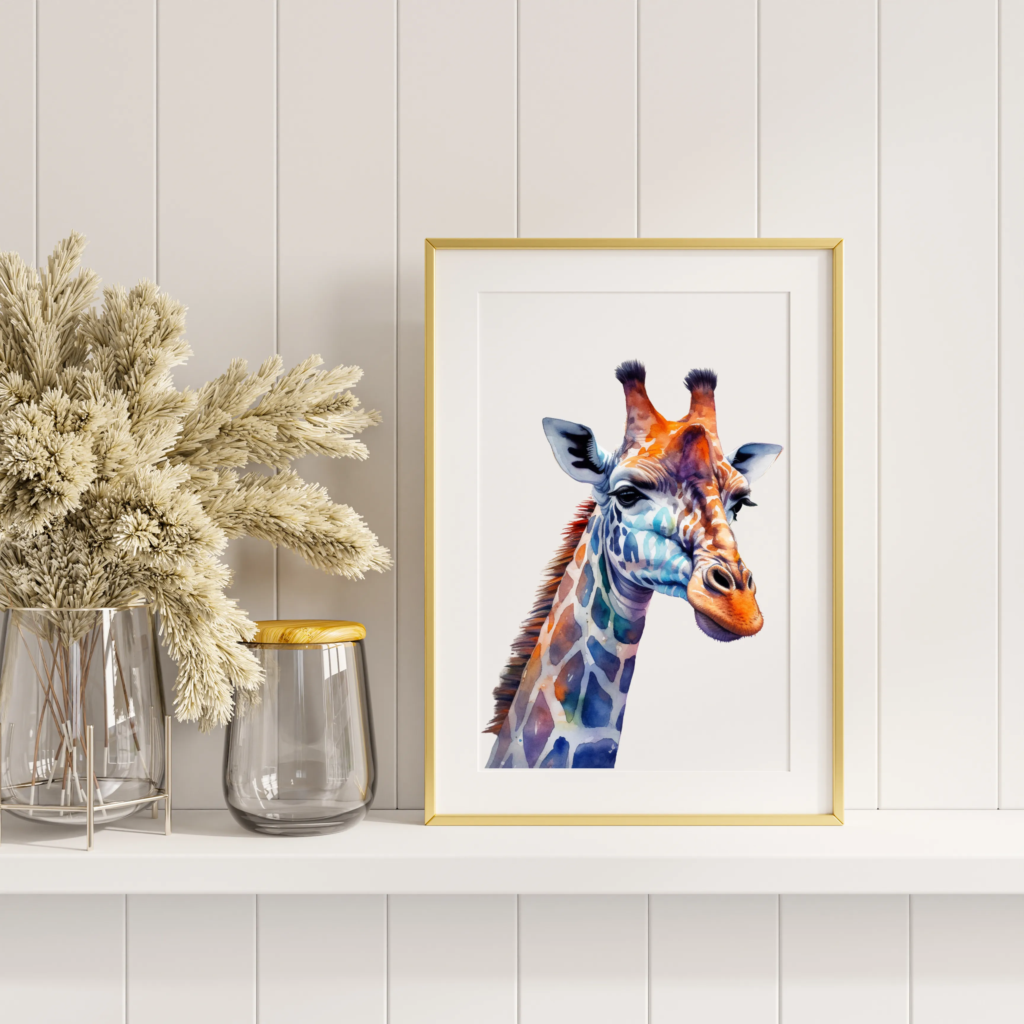 Giraffe Canvas Art Printable Digital Art (24x36) GIF003