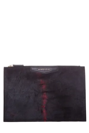 Givenchy Black & Red Pony Hair Antigona Pouch
