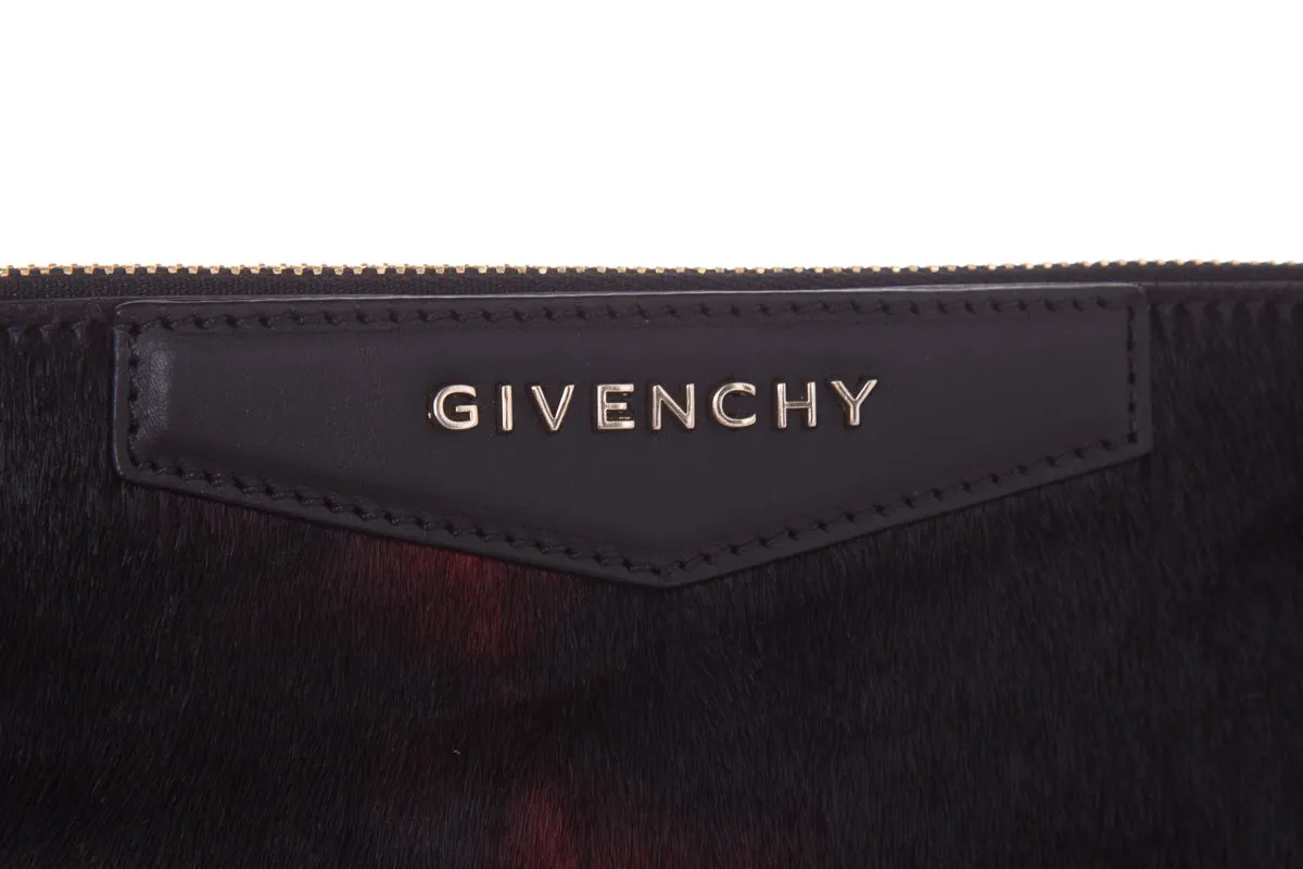 Givenchy Black & Red Pony Hair Antigona Pouch