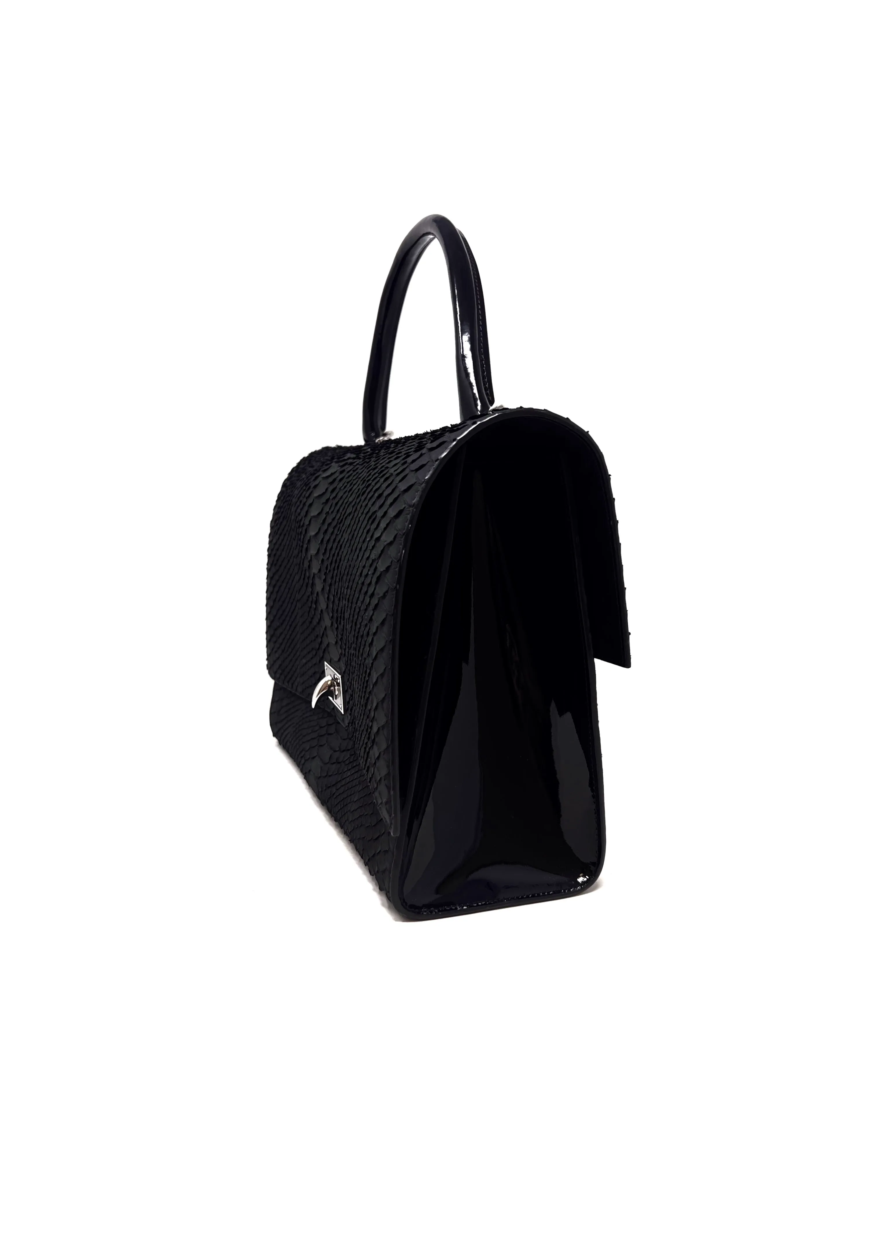 Givenchy Black/Silver 'Shark' MD Python & Patent Bag