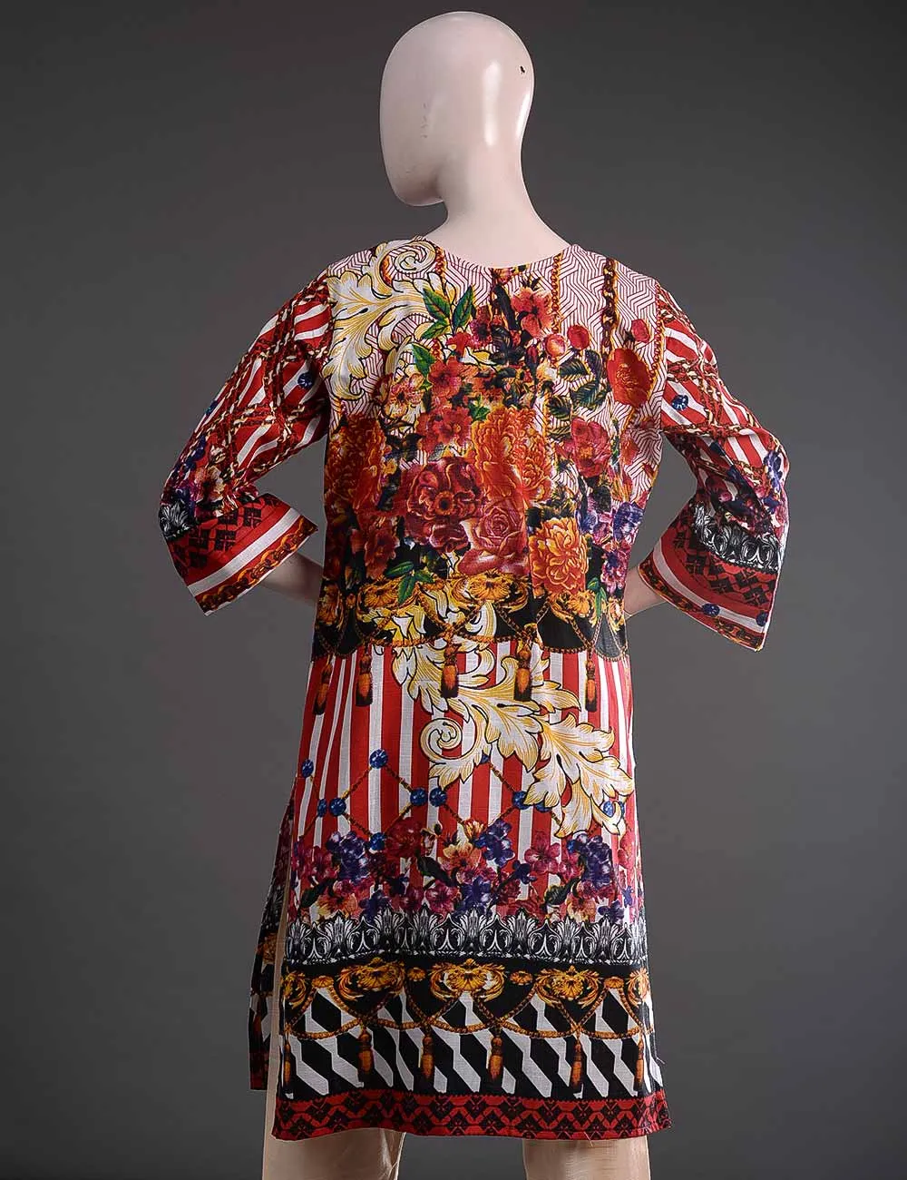 GK-4B - Graceful Heritage  |  Unstitched Printed & Embroidered Khaddar Dress