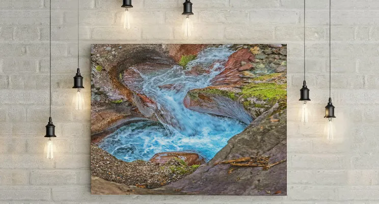 Glacier Mountain Waterfall