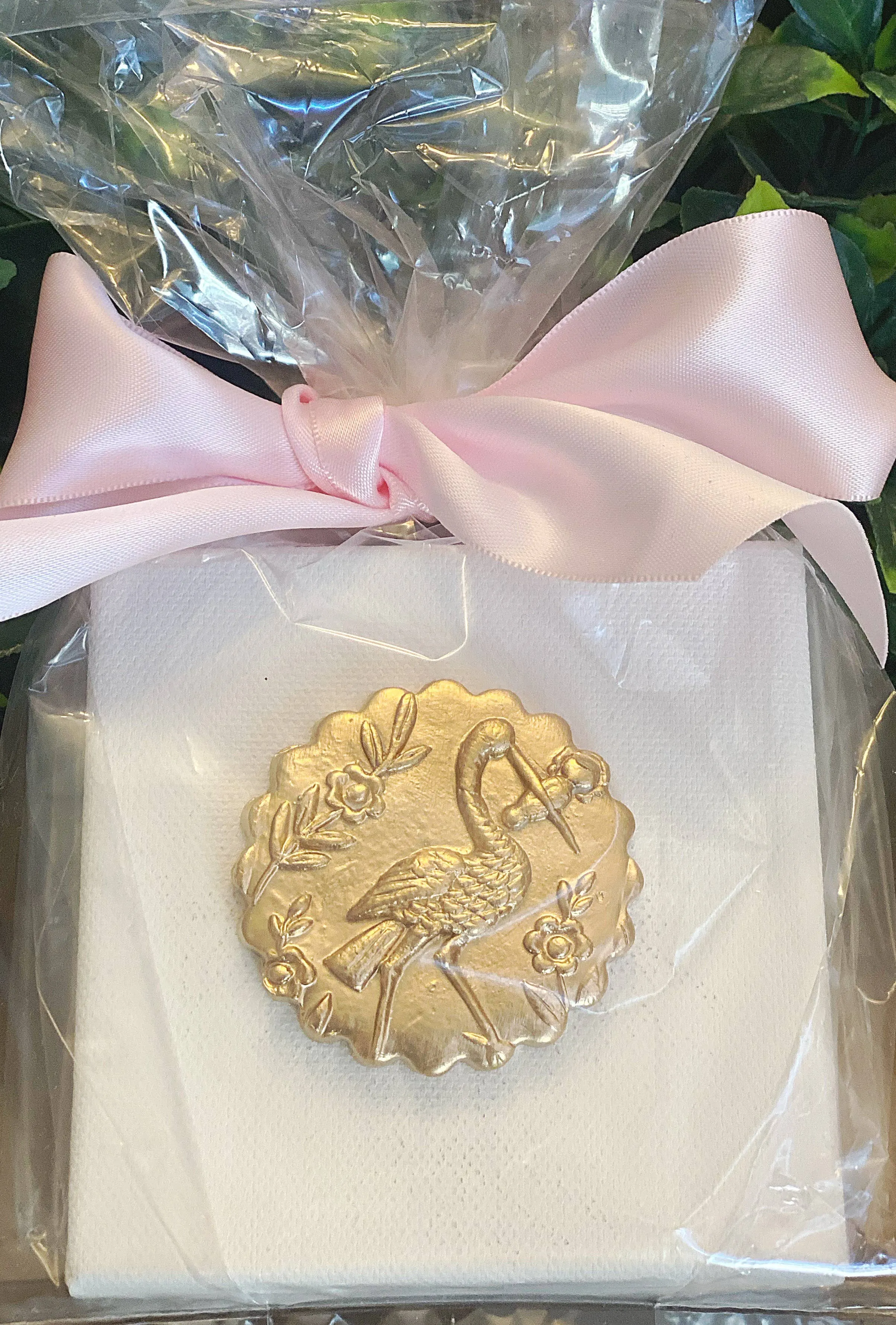 Gold Leaf Stork Intaglio Canvases