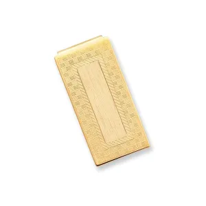 Gold Plated Checkerboard Hinged Money Clip