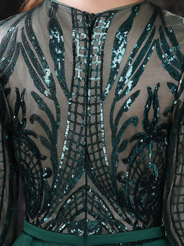 Gorgeous Evening Dress Mermaid Jewel Neck With Train Long Sleeves Zipper Lace Lace Social Pageant Dresses