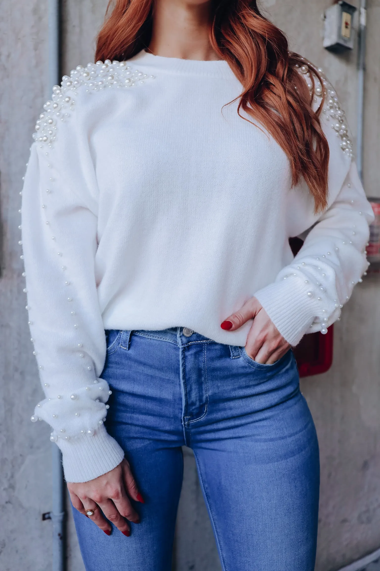 Graced With Pearls Knit Sweater