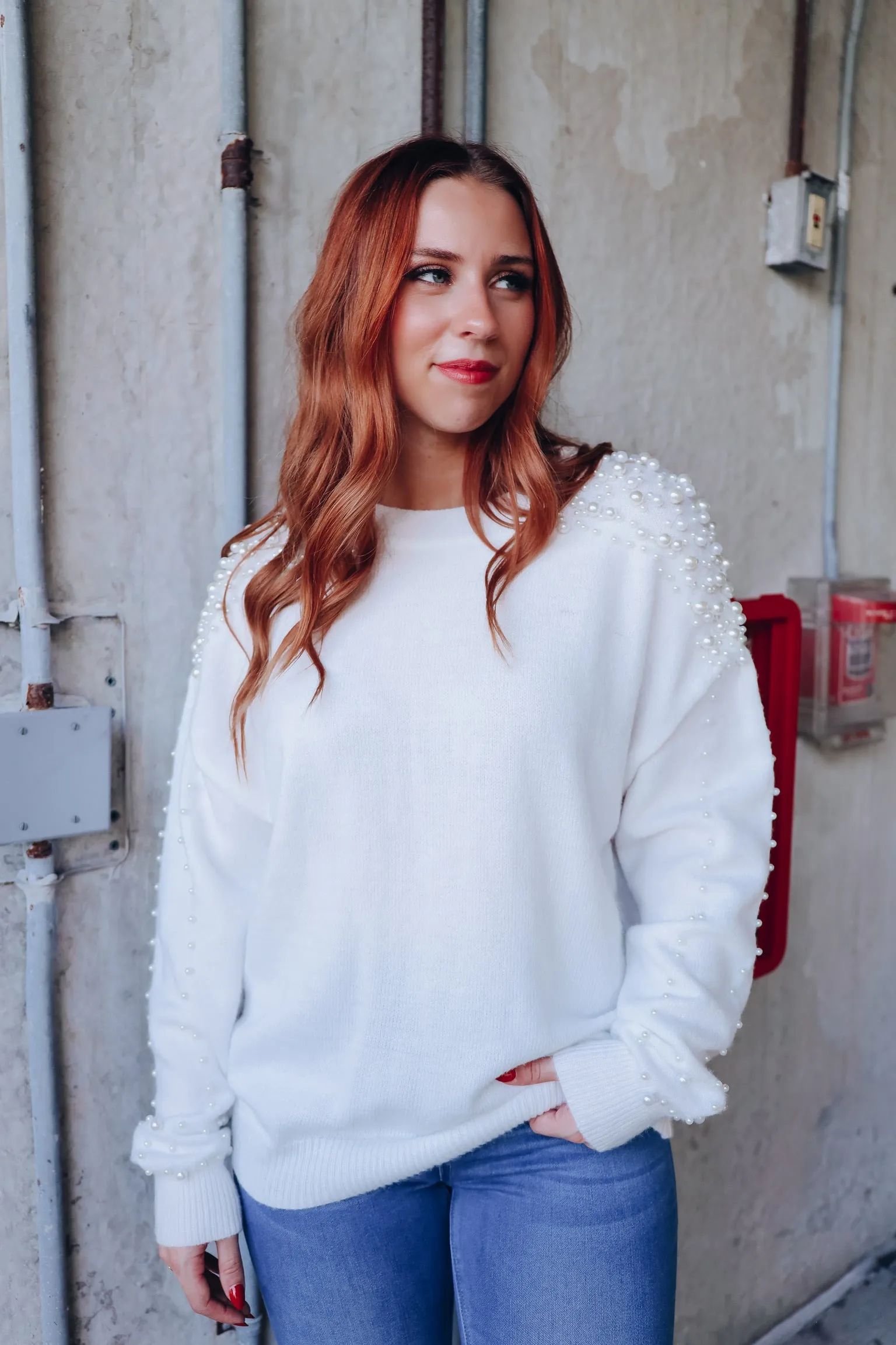 Graced With Pearls Knit Sweater