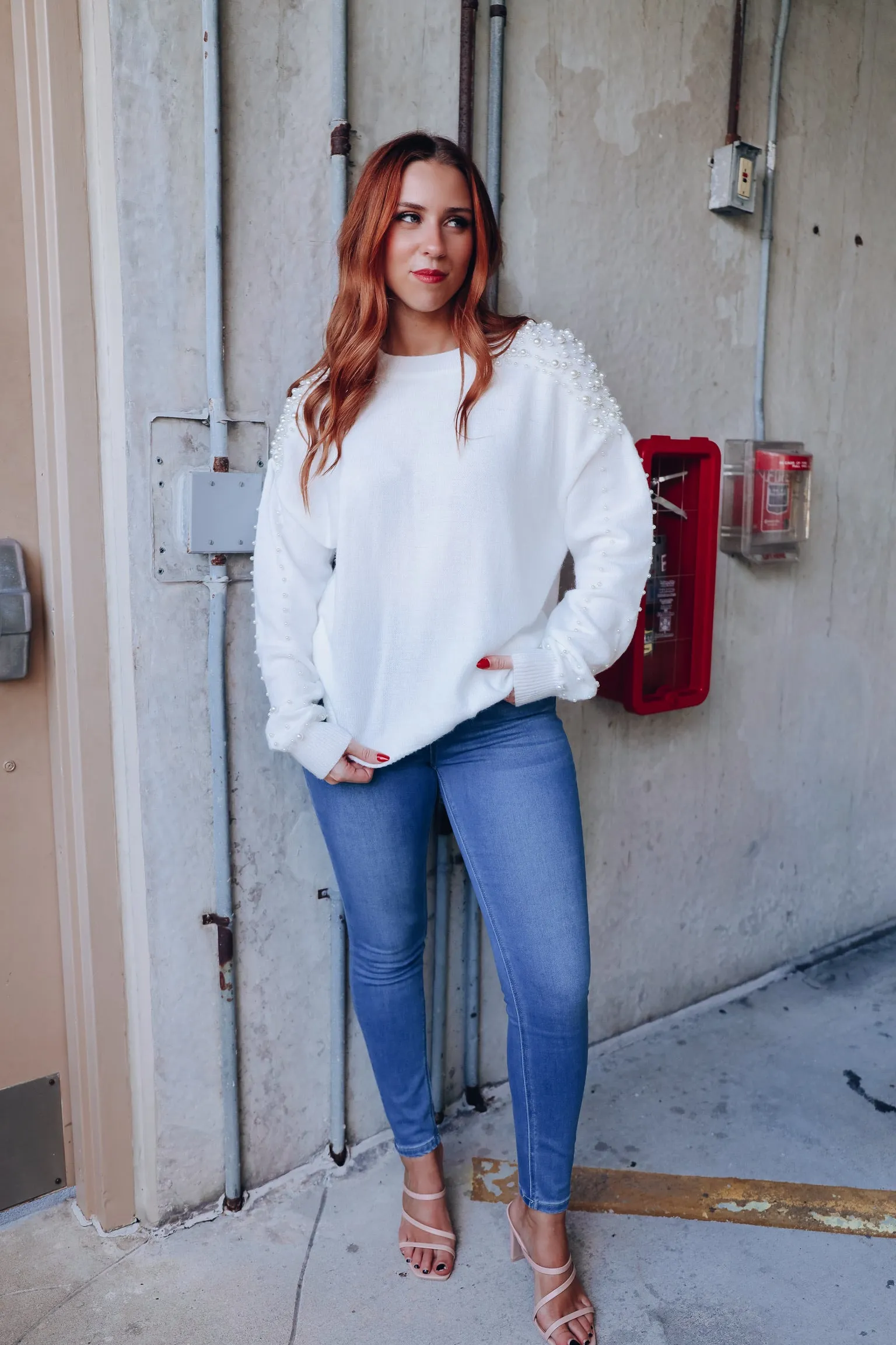 Graced With Pearls Knit Sweater