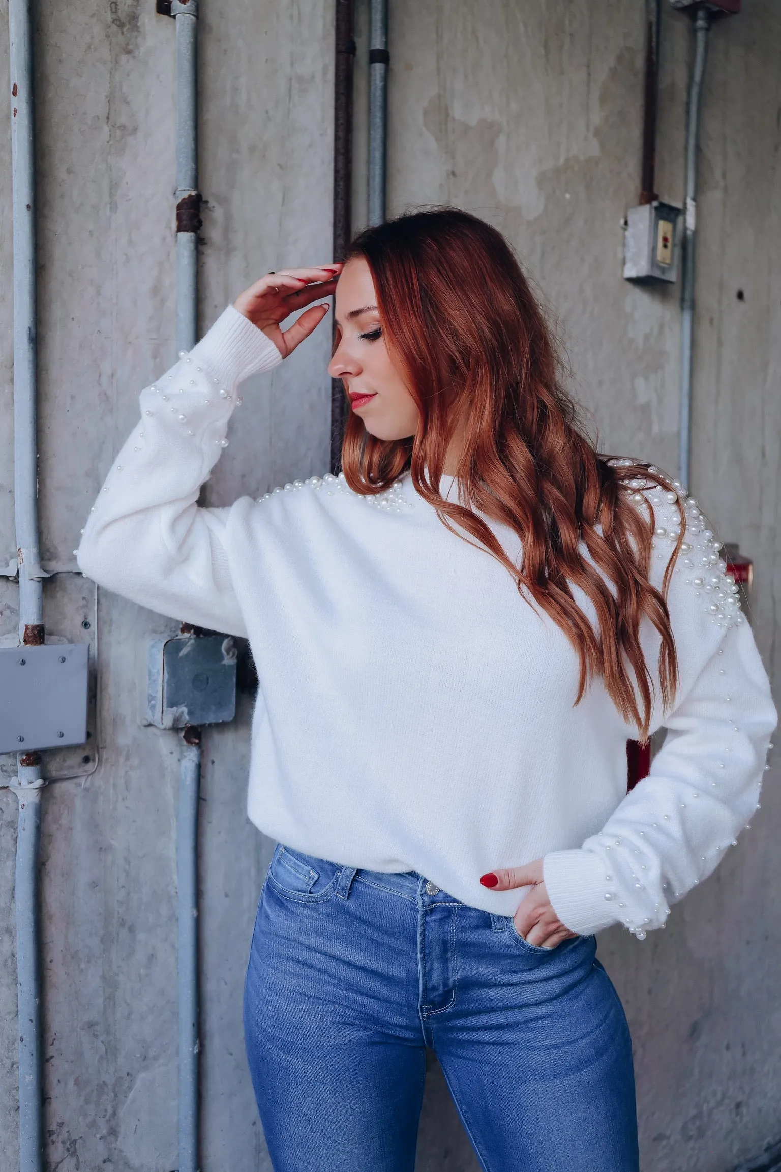 Graced With Pearls Knit Sweater