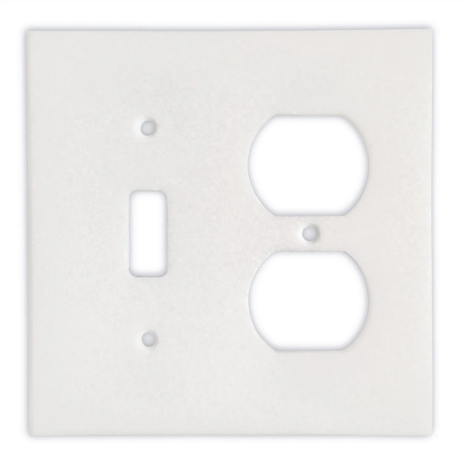 Greek Thassos White Marble Switch Plate Cover, Polished-TOGGLE DUPLEX