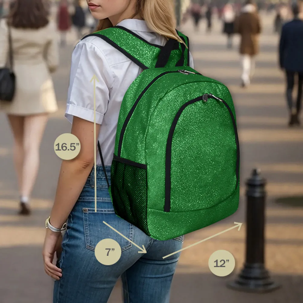 Green Glitter NGIL Canvas Backpack