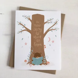 Greeting Card - A New Story - Bookish Bear