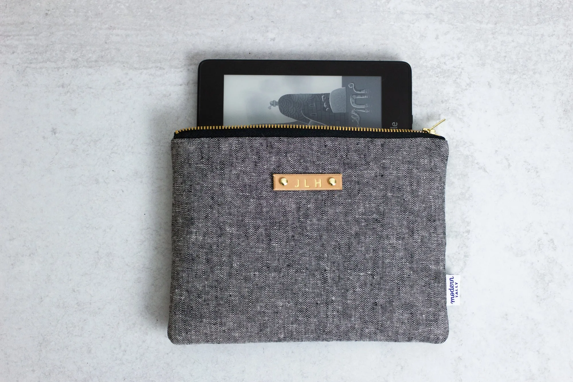 Grey Linen Kindle Case