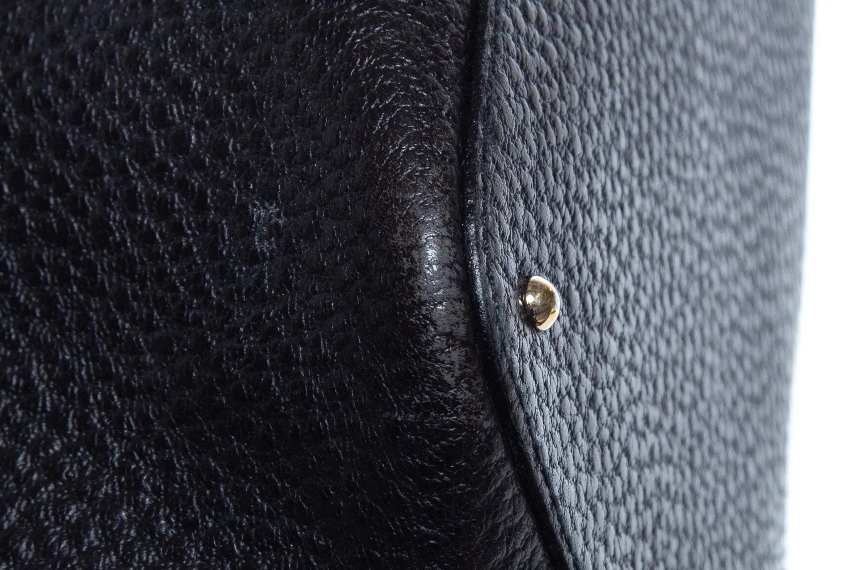 Gucci Black Grained Leather Horsebit Tote Handbag