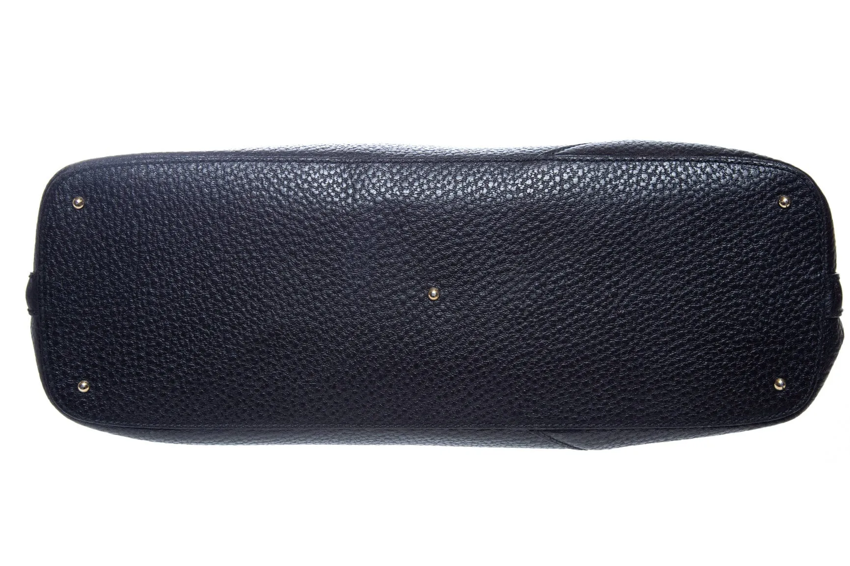 Gucci Black Grained Leather Horsebit Tote Handbag