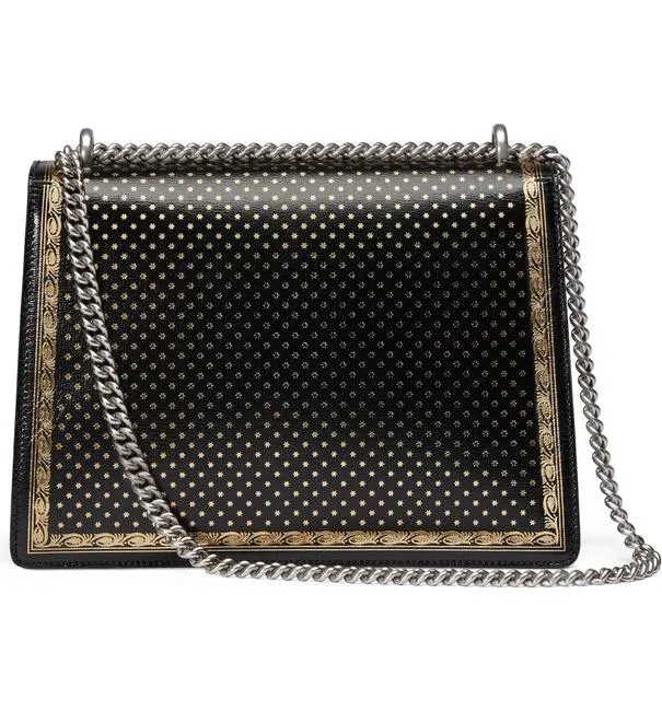 Gucci Dionysus Sega Moon Stars Shoulder Bag in Black