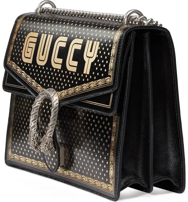 Gucci Dionysus Sega Moon Stars Shoulder Bag in Black