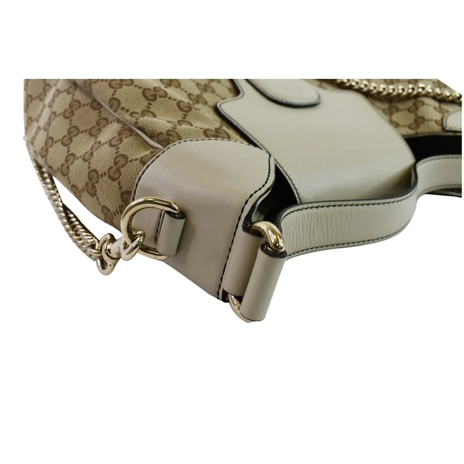 GUCCI Emily Medium GG Canvas Hobo Shoulder Bag Beige 322226