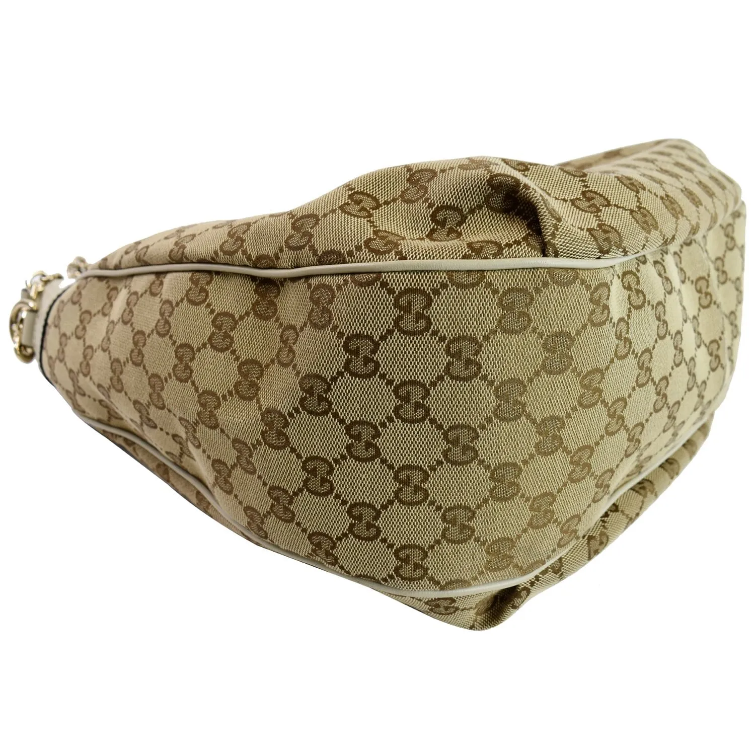 GUCCI Emily Medium GG Canvas Hobo Shoulder Bag Beige 322226