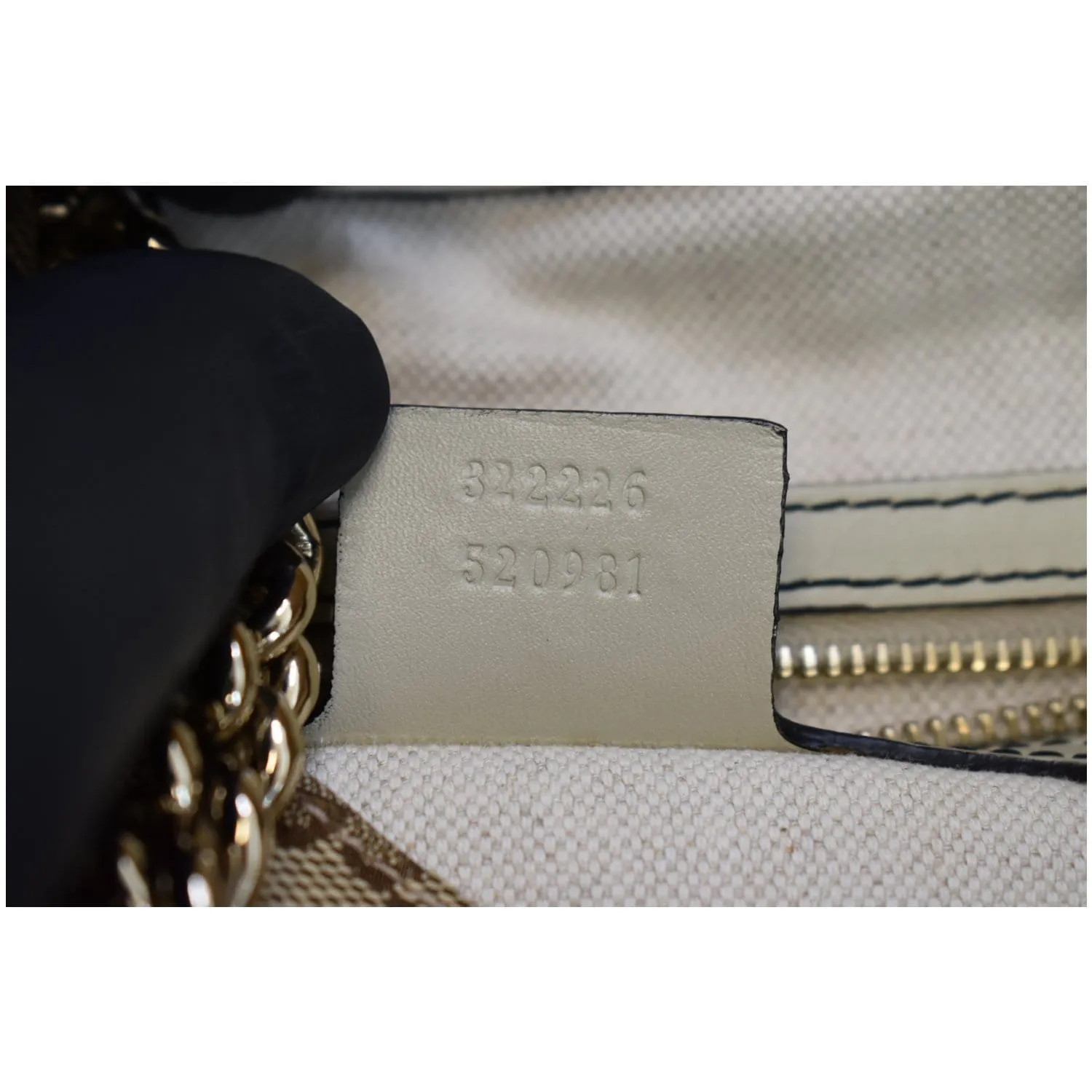 GUCCI Emily Medium GG Canvas Hobo Shoulder Bag Beige 322226