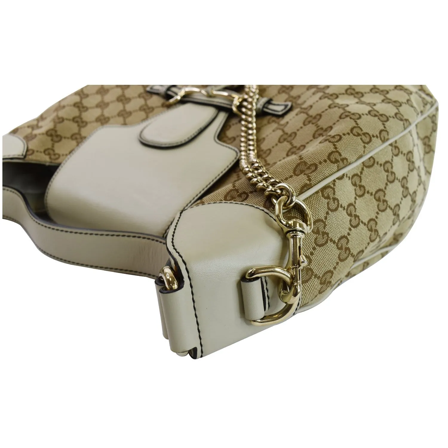 GUCCI Emily Medium GG Canvas Hobo Shoulder Bag Beige 322226