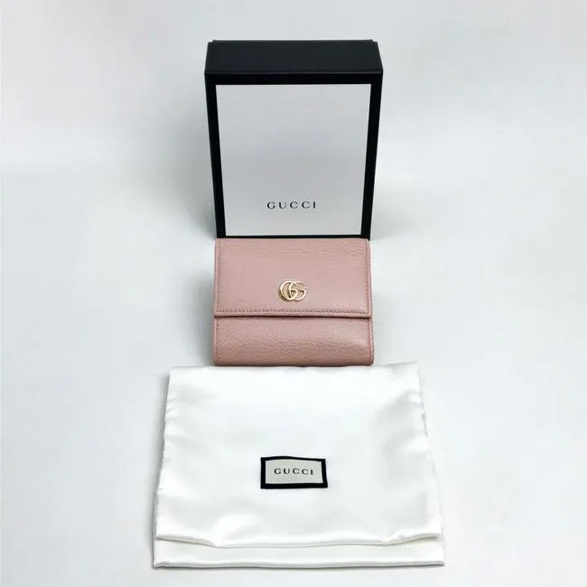Gucci French Wallet in Pink Leather