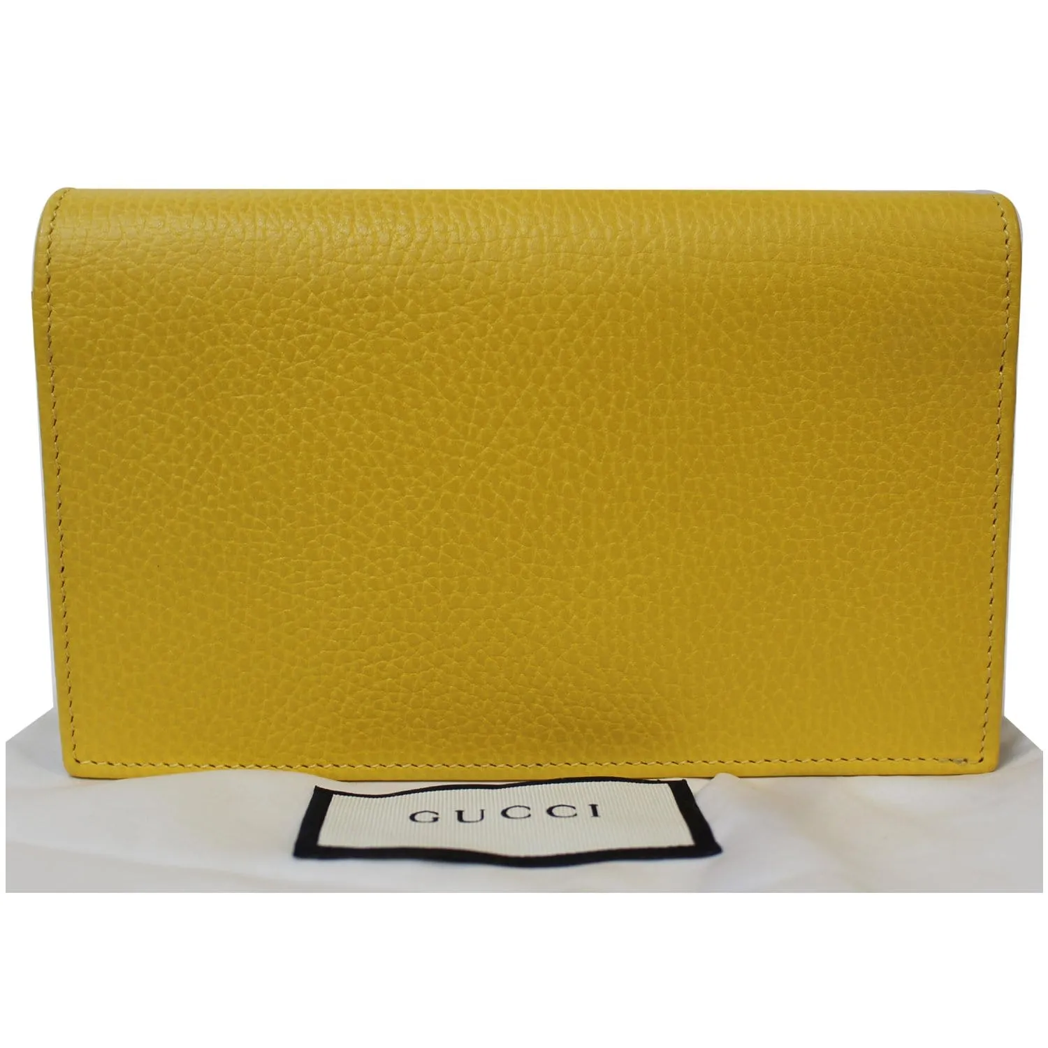 GUCCI GG Interlocking Pebbled Leather Crossbody Bag Yellow 615523