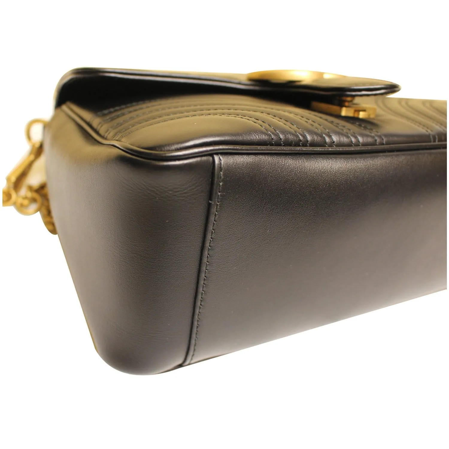 GUCCI GG Marmont Small Top Handle Shoulder Bag Black 498110
