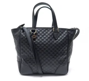 Gucci GG Microgussima Small Tote Crossbody in Black