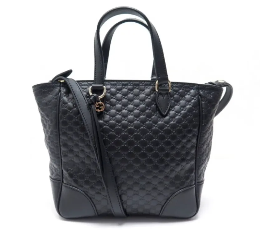 Gucci GG Microgussima Small Tote Crossbody in Black