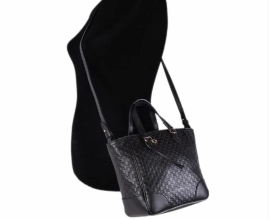 Gucci GG Microgussima Small Tote Crossbody in Black