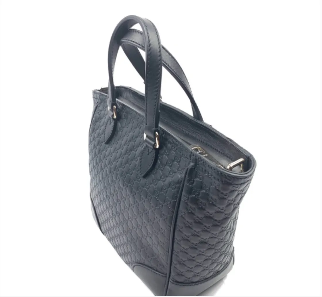 Gucci GG Microgussima Small Tote Crossbody in Black