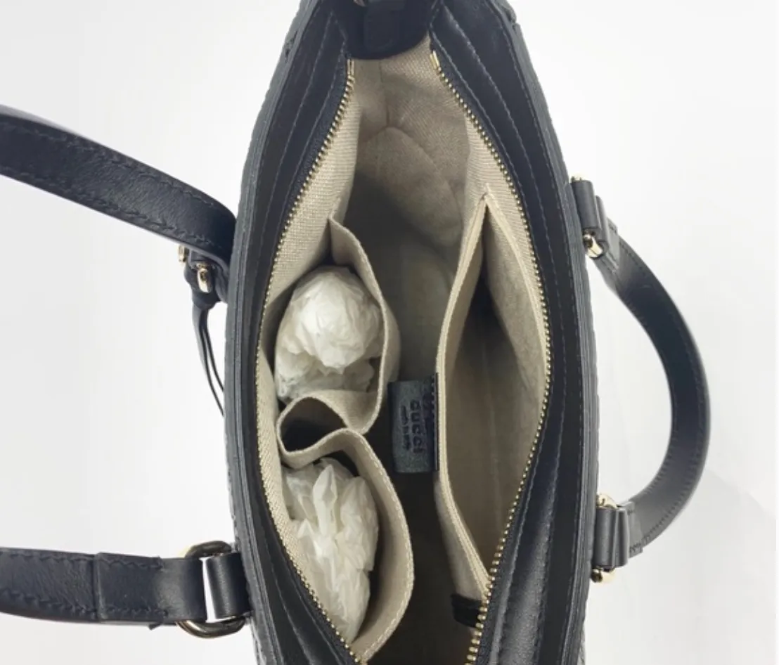 Gucci GG Microgussima Small Tote Crossbody in Black