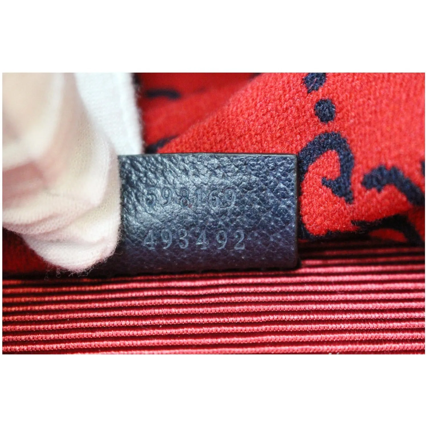 GUCCI GG Wool Tote Shoulder Bag Blue/Red 598169