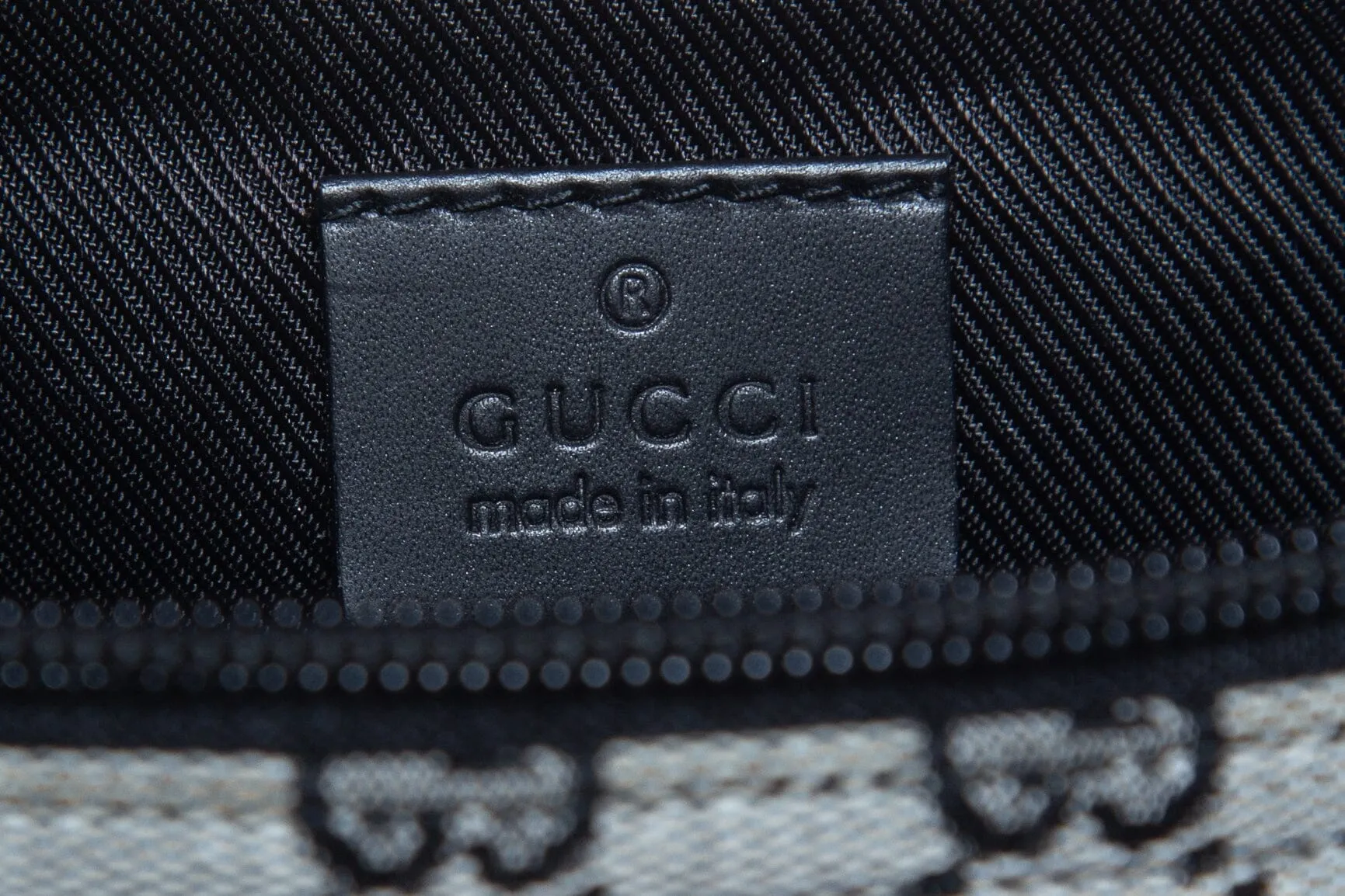 Gucci Gray and Black Shoulder Canvas GG  Bag