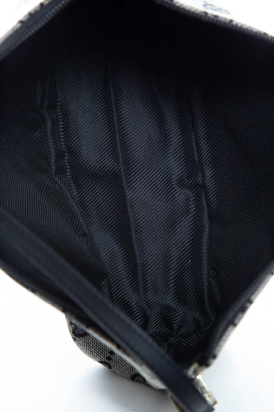 Gucci Gray and Black Shoulder Canvas GG  Bag
