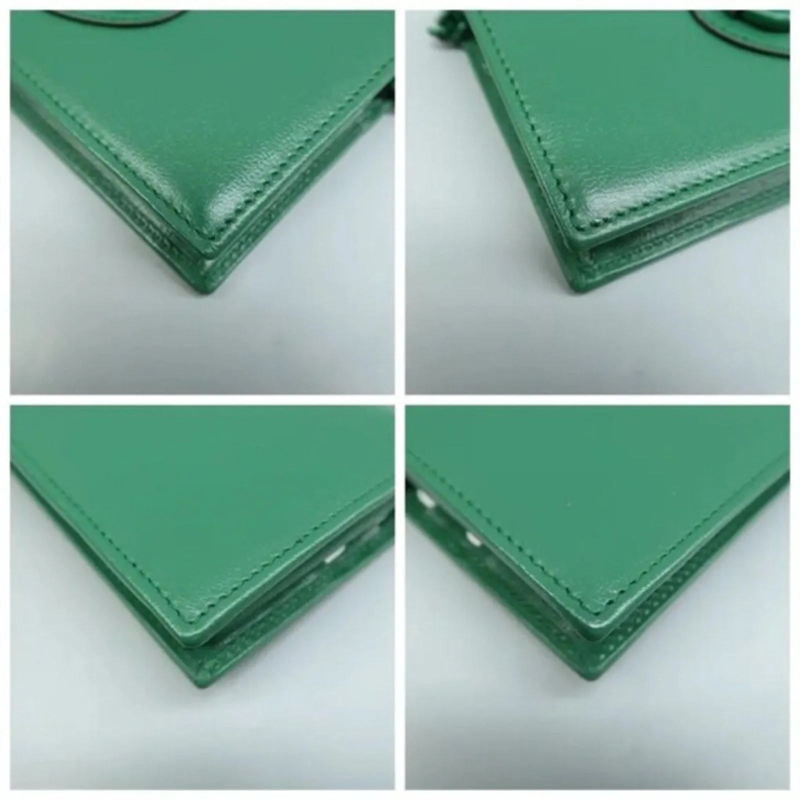 GUCCI Horsebit 1955 Chain Wallet Green Leather Shoulder Bag