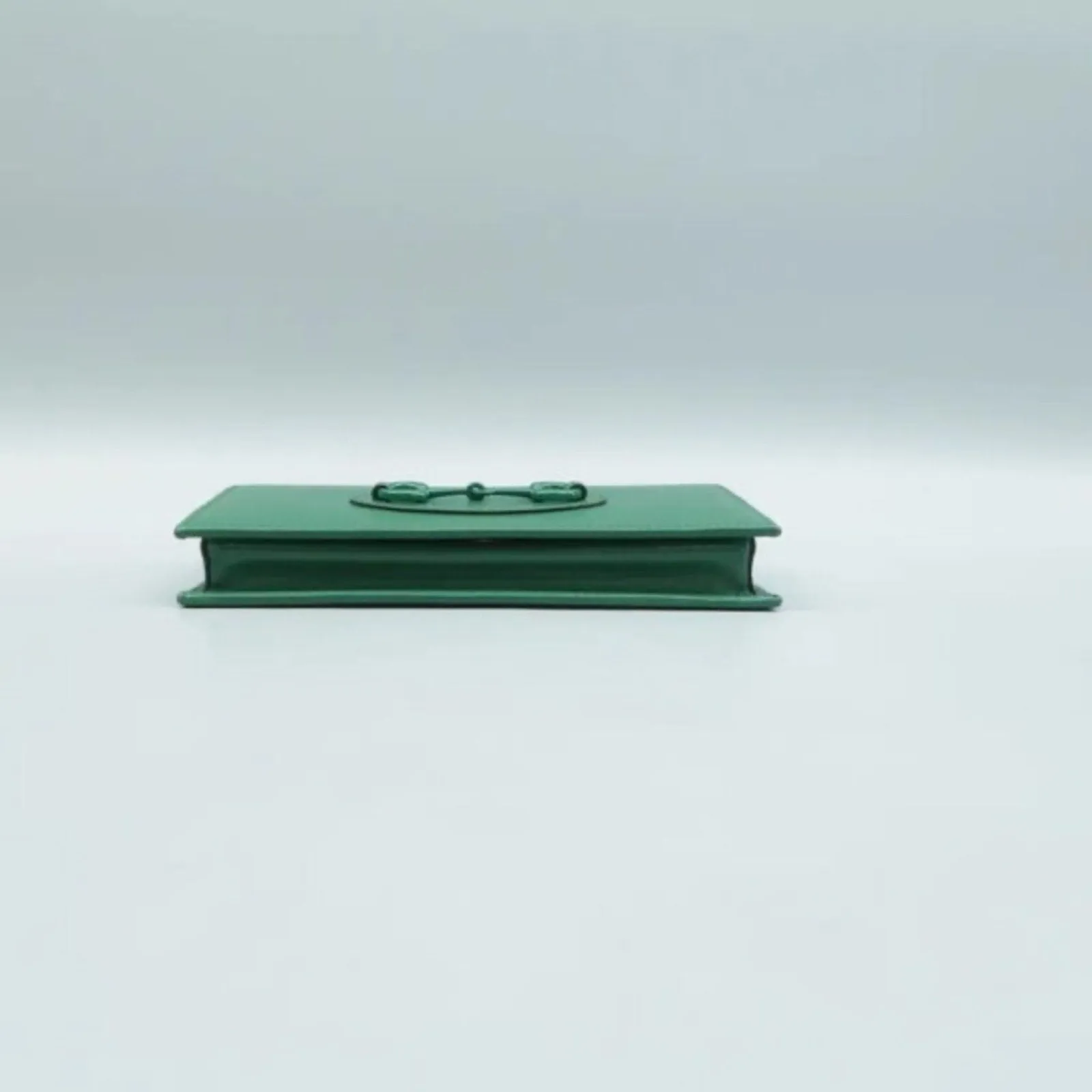 GUCCI Horsebit 1955 Chain Wallet Green Leather Shoulder Bag