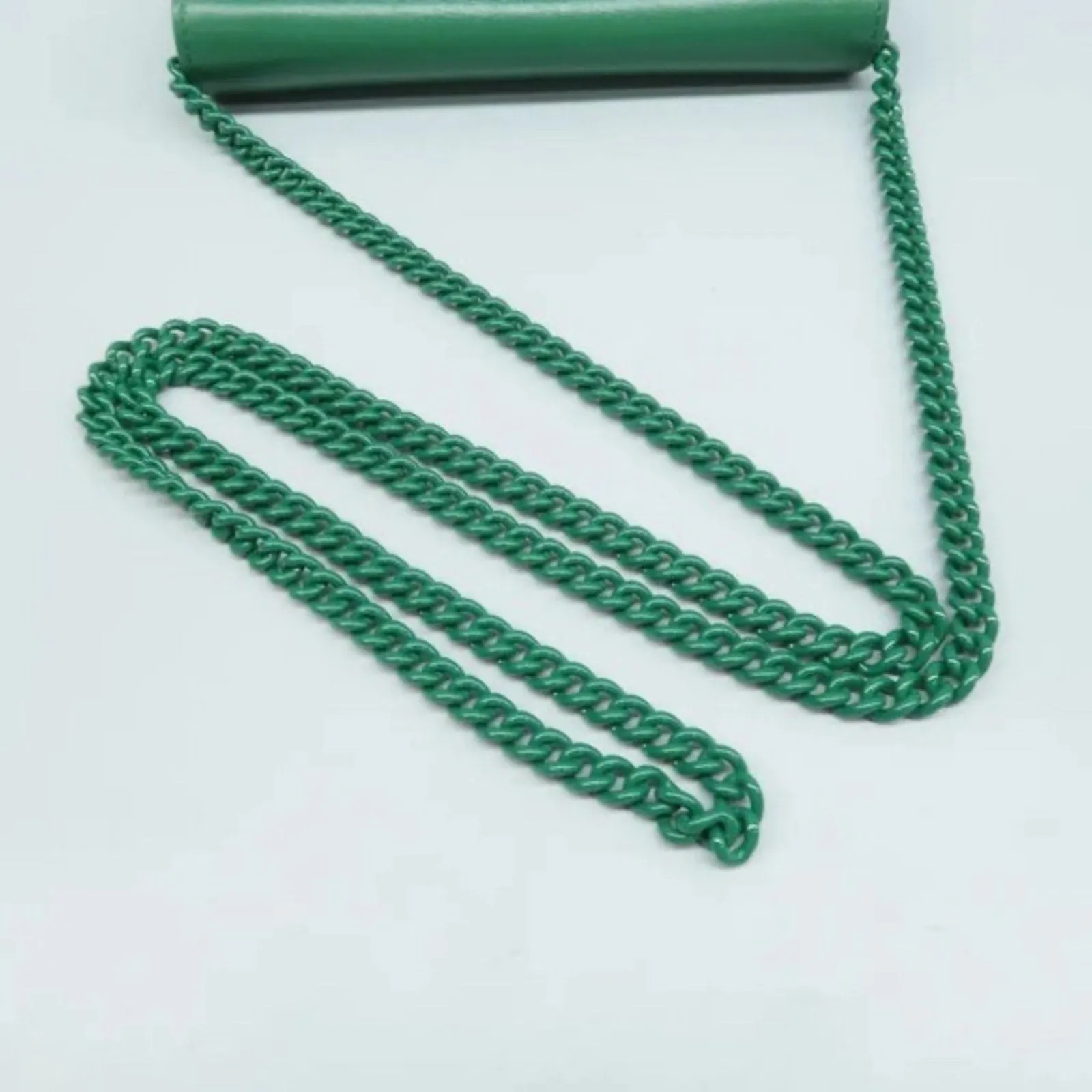 GUCCI Horsebit 1955 Chain Wallet Green Leather Shoulder Bag